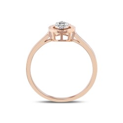 0,07 Karat Efektli Pırlanta Baget Yüzük - 3