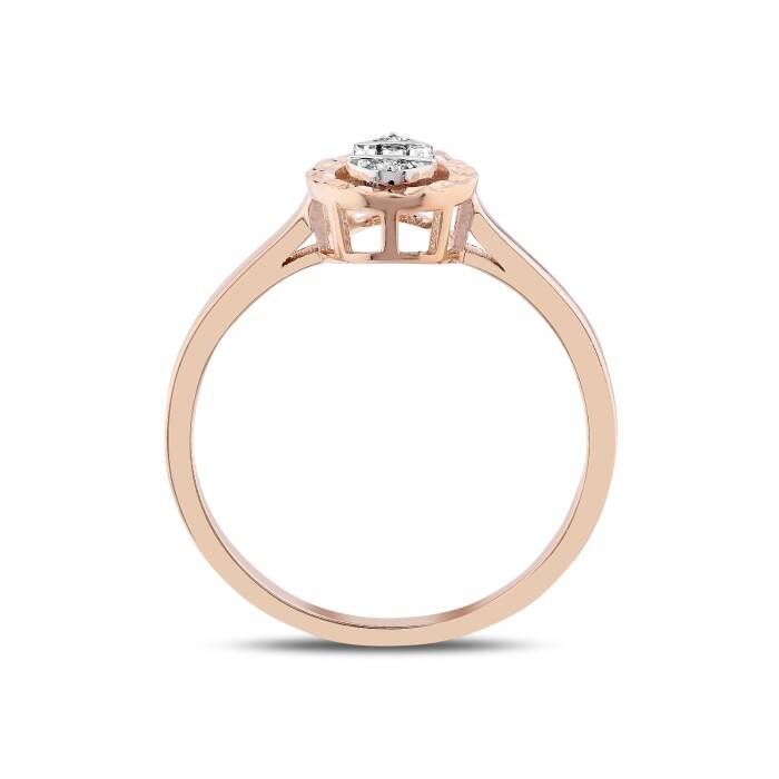 0,07 Karat Efektli Pırlanta Baget Yüzük - 3