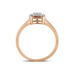 0,07 Karat Pırlanta Efektli Baget Yüzük - 3