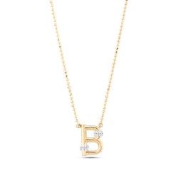 0,08 Karat Pırlanta (B) Harfli Kolye - 3
