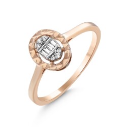 0,08 Karat Pırlanta Baget Yüzük - 2