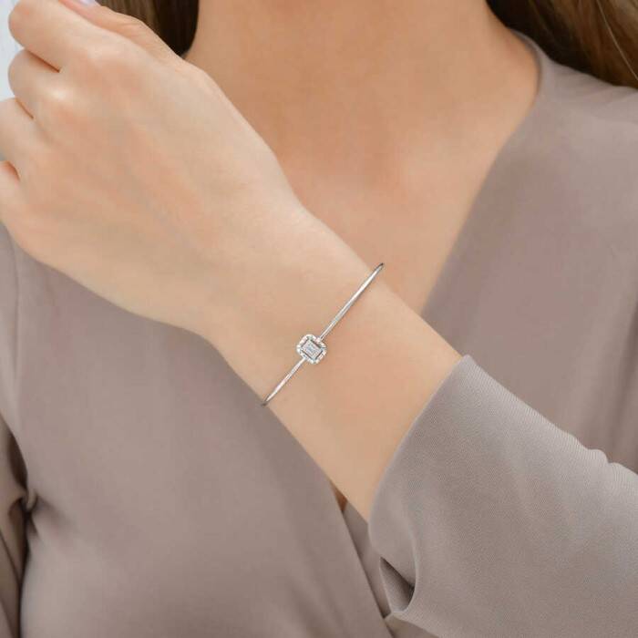 0,09 Karat Pırlanta Baget Bileklik - 2