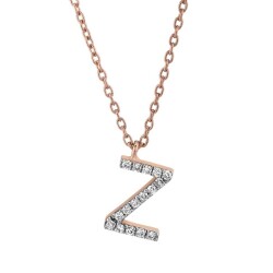 0,10 Karat Pırlanta (Z) Harfli Kolye - 1