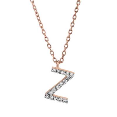 0,10 Karat Pırlanta (Z) Harfli Kolye - 1