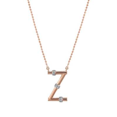 0,10 Karat Pırlanta (Z) Harfli Kolye - 2