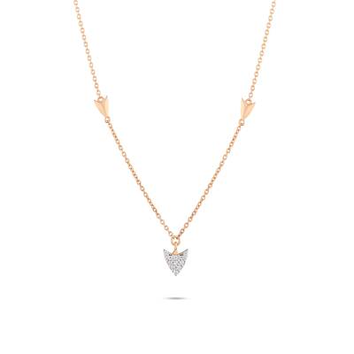 0,11 Karat Pırlantalı Ok Figür Kolye - 2