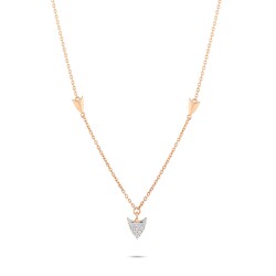 0,11 Karat Pırlantalı Ok Figür Kolye - 3