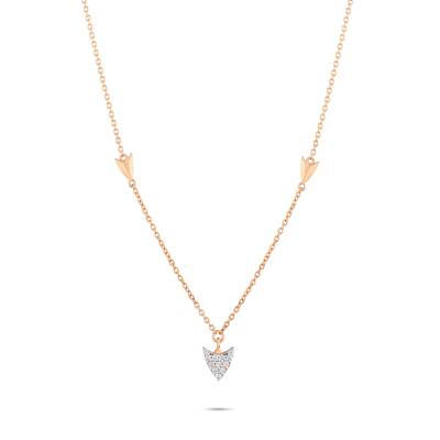 0,11 Karat Pırlantalı Ok Figür Kolye - 3