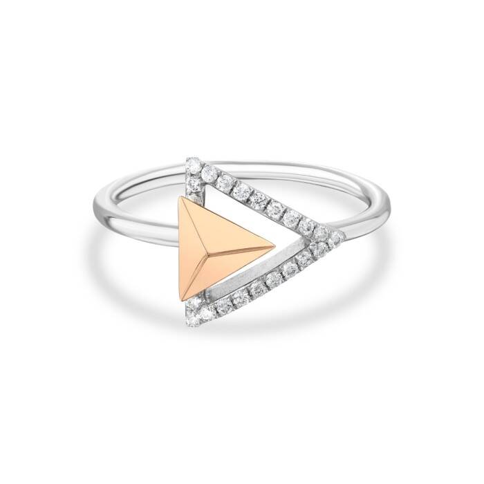 0,11 Karat Üçgen Tasarım Yüzük - 1