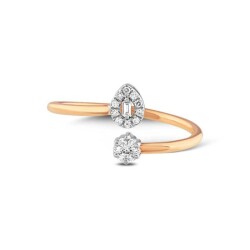 0,12 Karat Pırlanta Baget Yüzük - 