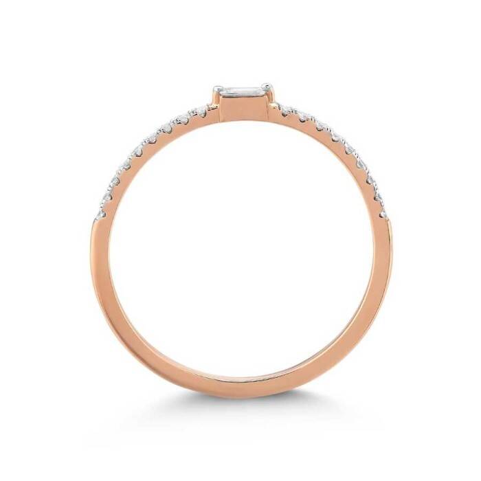 0,13 Karat Pırlanta Baget Yüzük - 3