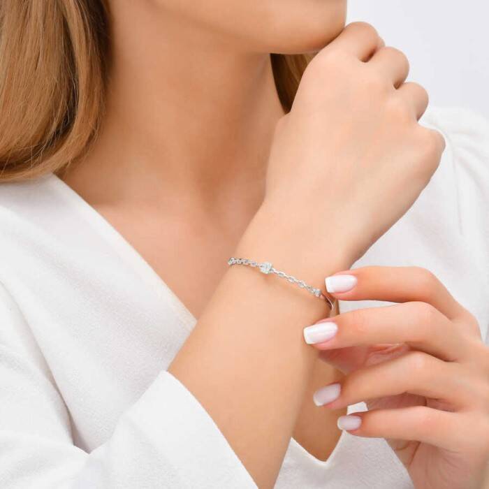 0,14 Karat Pırlanta Baget Bileklik - 2