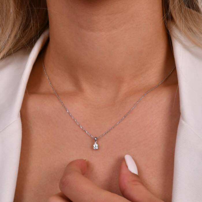0,14 Karat Pırlanta Invisible Kolye - 2