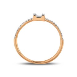 0,16 Karat Pırlanta Baget Yüzük - 3