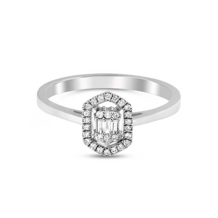 0,16 Karat Pırlanta Baget Yüzük - 1