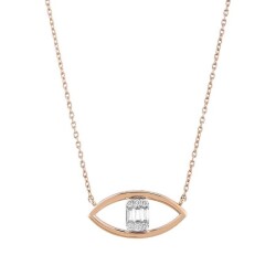 0,17 Karat Pırlanta Baget Kolye - 