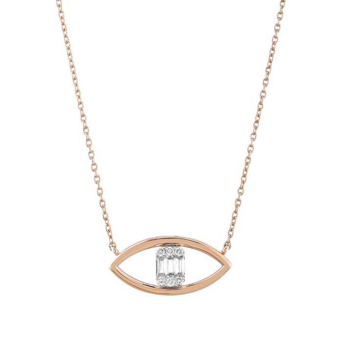 0,17 Karat Pırlanta Baget Kolye - 1