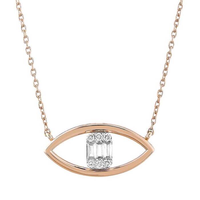 0,17 Karat Pırlanta Baget Kolye - 2