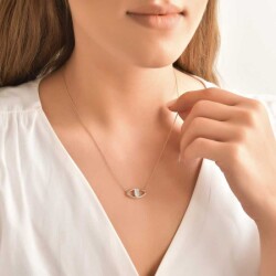 0,17 Karat Pırlanta Baget Kolye - 3