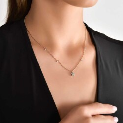 0,17 Karat Pırlanta Yıldız Kolye - 3