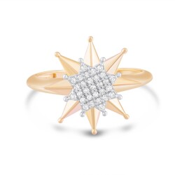 0,17 Karat Pırlanta Yıldız Tasarım Yüzük - 