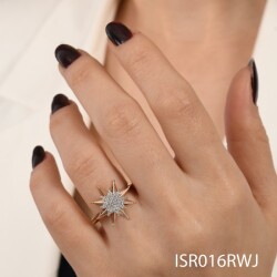 0,17 Karat Pırlanta Yıldız Tasarım Yüzük - 4