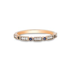 0,17 Karat Pırlantalı Safir Yüzük - 1