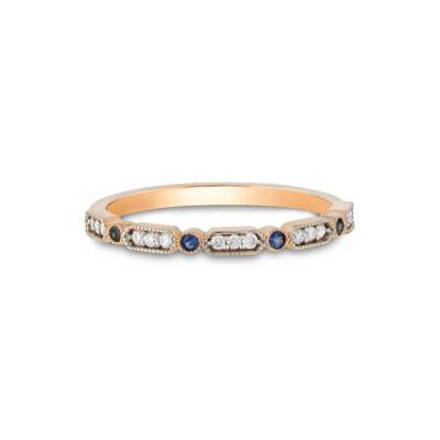 0,17 Karat Pırlantalı Safir Yüzük - 1