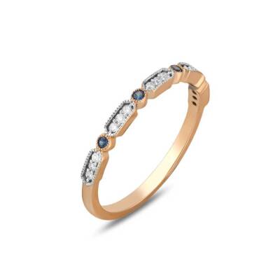 0,17 Karat Pırlantalı Safir Yüzük - 2
