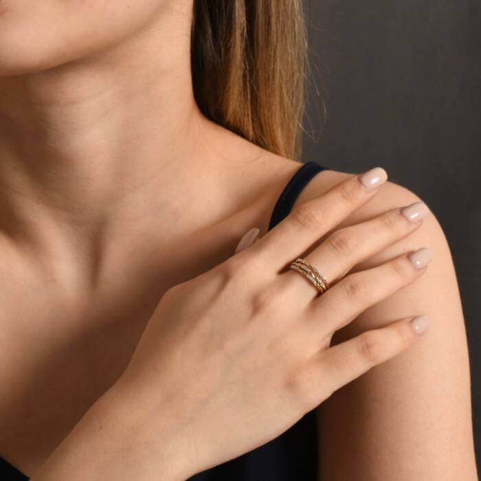 0,18 Karat Pırlanta Tasarım Yüzük - 4