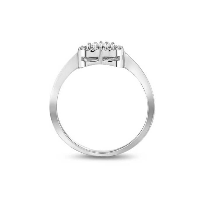 0,18 Karat Pırlanta Baget Kalp Yüzük - 3