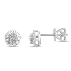 0,18 Karat Pırlanta Küpe - 