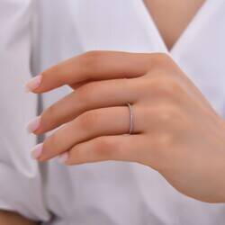 0,19 Karat Pırlanta Tamtur Yüzük - 4