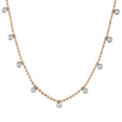 0,20 Karat Pırlanta Sıra Taşlı Kolye - 