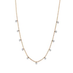 0,20 Karat Pırlanta Sıra Taşlı Kolye - 2