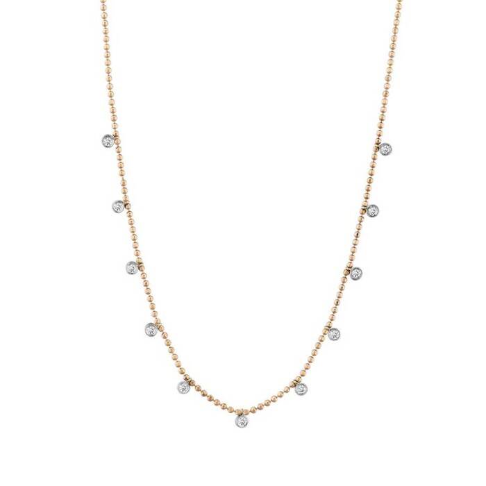 0,20 Karat Pırlanta Sıra Taşlı Kolye - 2