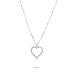 0,20 Karat Pırlanta Kalp Kolye - 
