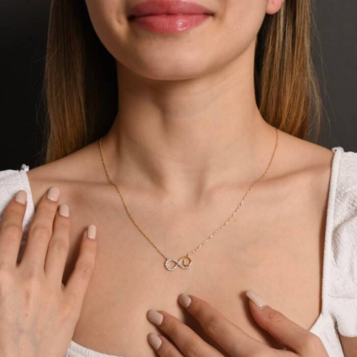 0,20 Karat Pırlanta Sonsuzluk Kolyesi - 2