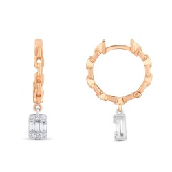 0,22 Karat Pırlanta Baget Küpe - 