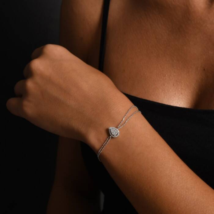 0,22 Karat Pırlanta Damla Bileklik - 1