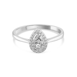 0,22 Karat Pırlanta Baget Yüzük - 