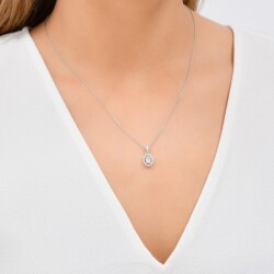 0,24 Karat Pırlanta Baget Kolye - 2