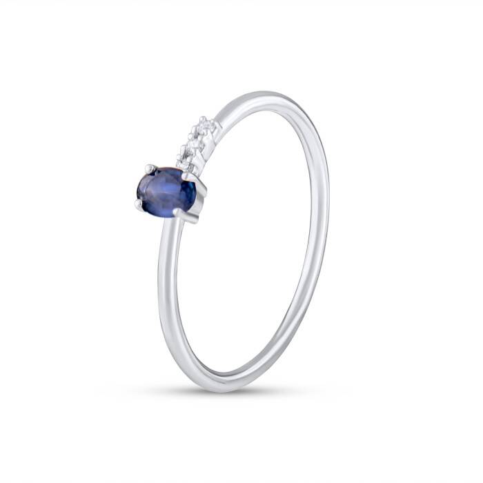 0,24 Karat Pırlanta Safir Yüzük - 2