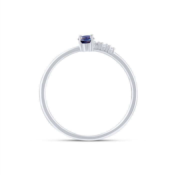 0,24 Karat Pırlanta Safir Yüzük - 3