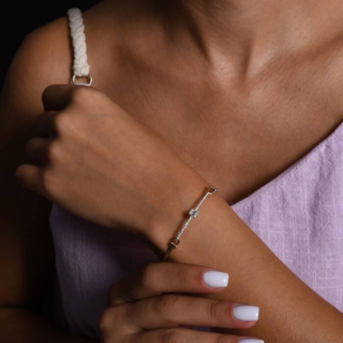 0.25 Karat Pırlanta Baget Bileklik - 2