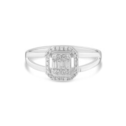 0,25 Karat Pırlanta Baget Yüzük - 