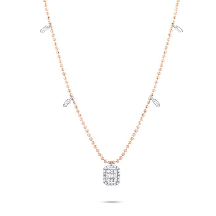 0,25 Karat Pırlanta Baget Kolye - 2