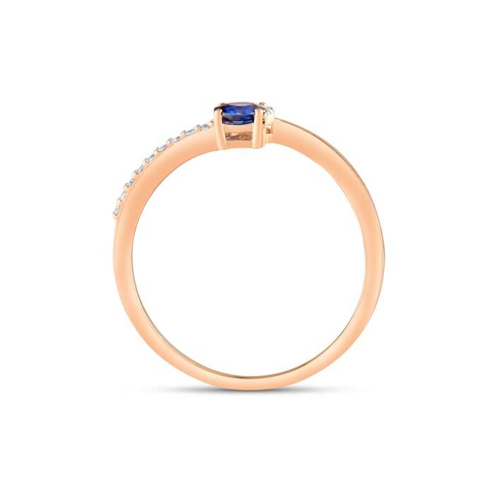 0,26 Karat Pırlanta Safir Yüzük - 3