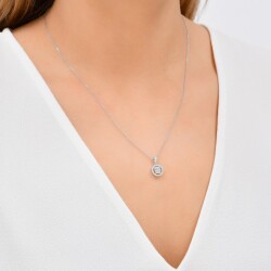 0,27 Karat Pırlanta Baget Kolye - 2