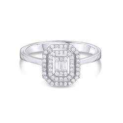 0,27 Karat Pırlanta Baget Yüzük - 